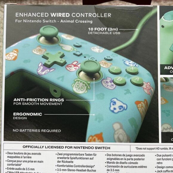 PowerA Nintendo Switch Animal Crossing New Horizons ACNH 10ft Wired Controller - Picture 4 of 9